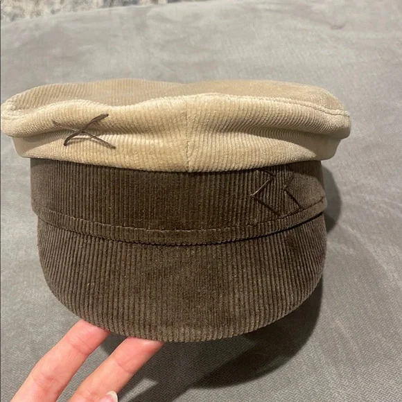 Ruslan Baginskiy Corduroy Brown and Tan Baker Boy Cap - Picture 2 of 6